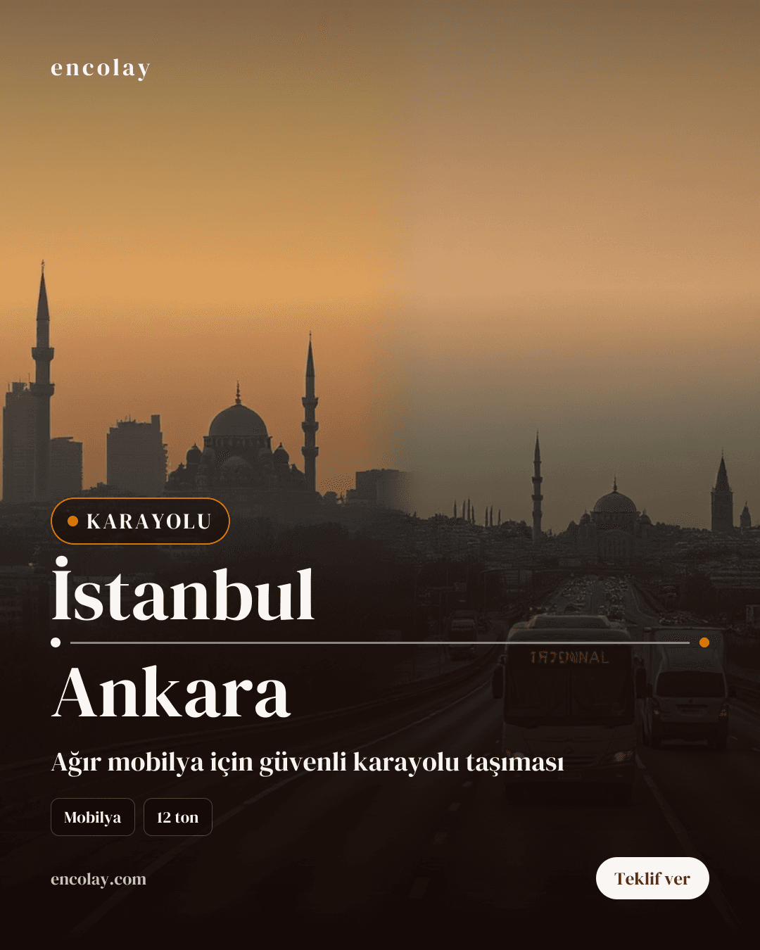 İstanbul-Ankara arası 12 ton mobilya karayolu taşıması