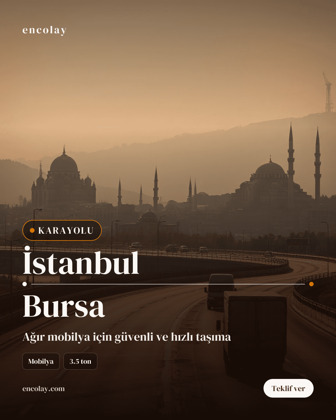 İstanbul-Bursa arası mobilya karayolu taşıması