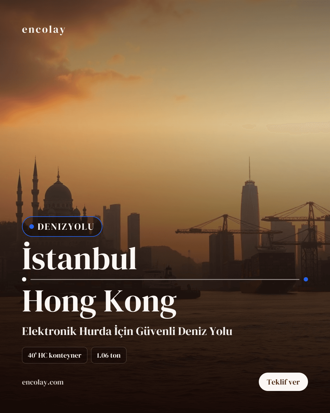 1.06 ton Elektronik Diot Hurdası — İstanbul → Hong Kong