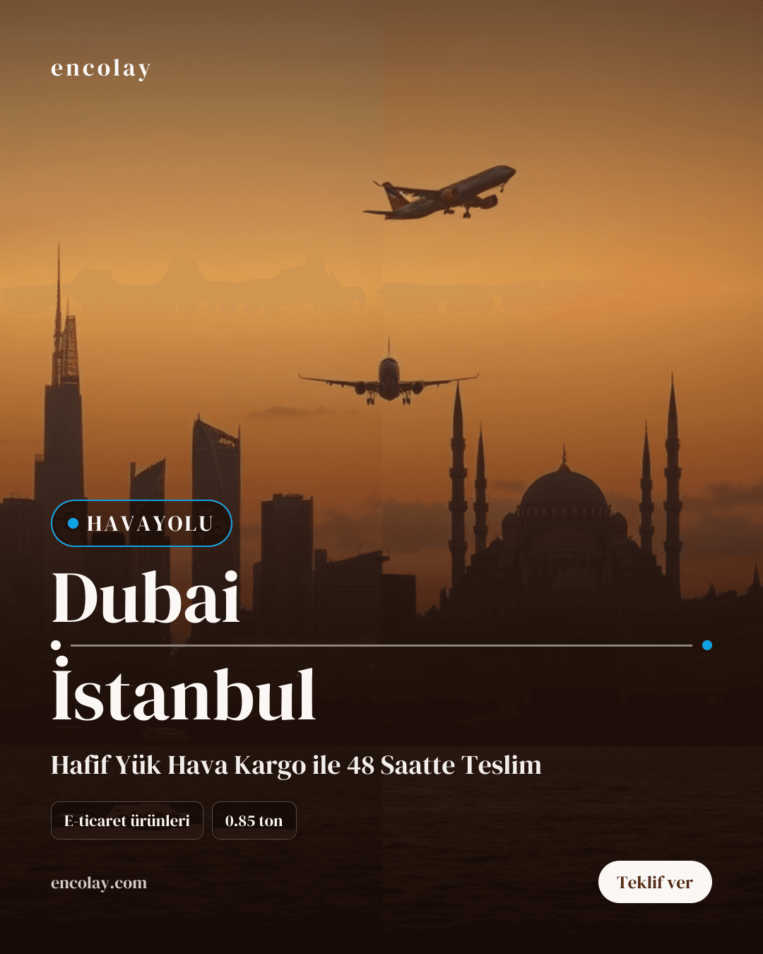 Dubai-İstanbul arası e-ticaret ürünleri havayolu taşıması