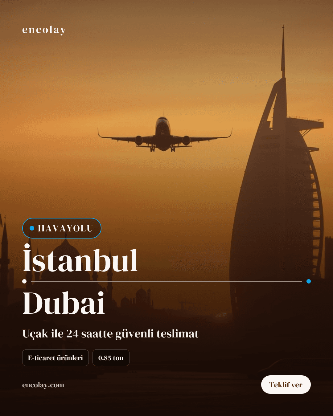 İstanbul-Dubai arası e-ticaret ürünleri havayolu taşıması