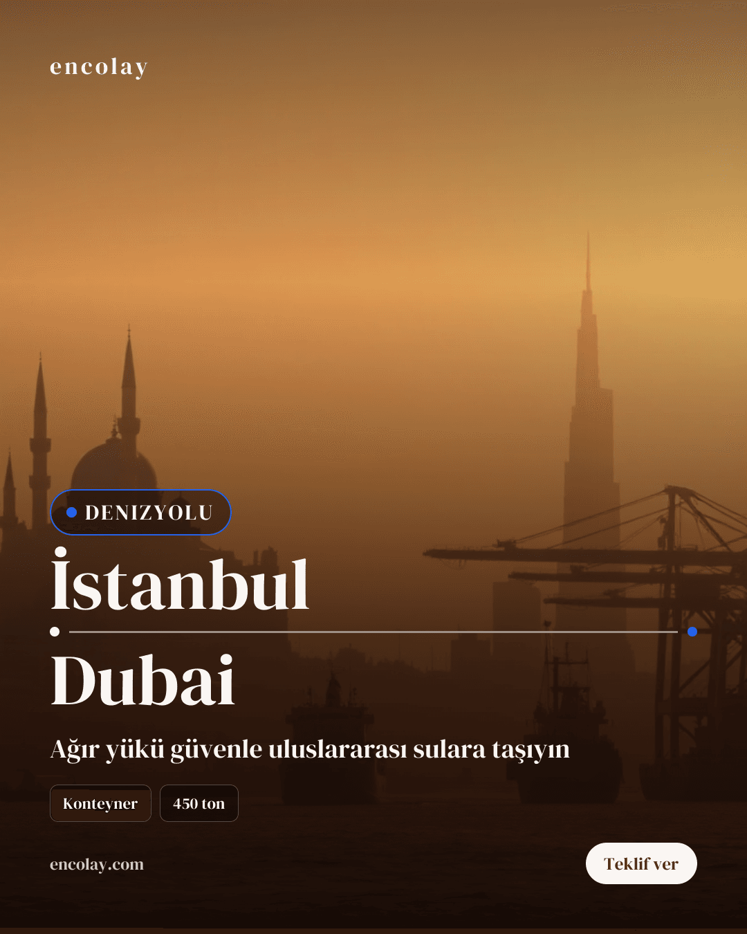 İstanbul-Dubai arası 450 ton tekstil ürünü konteyner taşıması