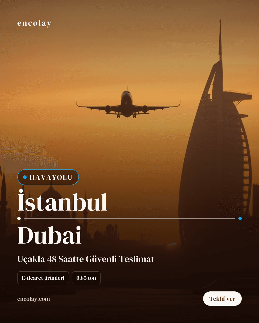 İstanbul-Dubai arası e-ticaret ürünleri havayolu taşıması