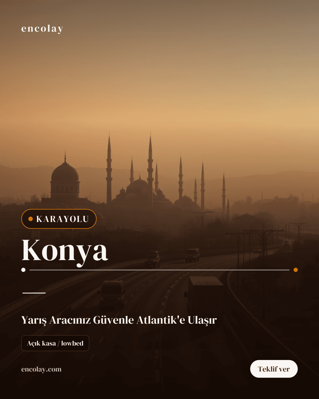Konya-ABD arası yarış aracı karayolu taşıması