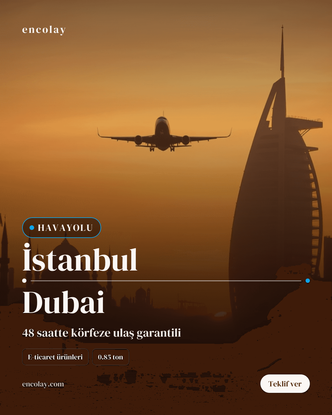 İstanbul-Dubai arası e-ticaret ürünleri havayolu taşıması