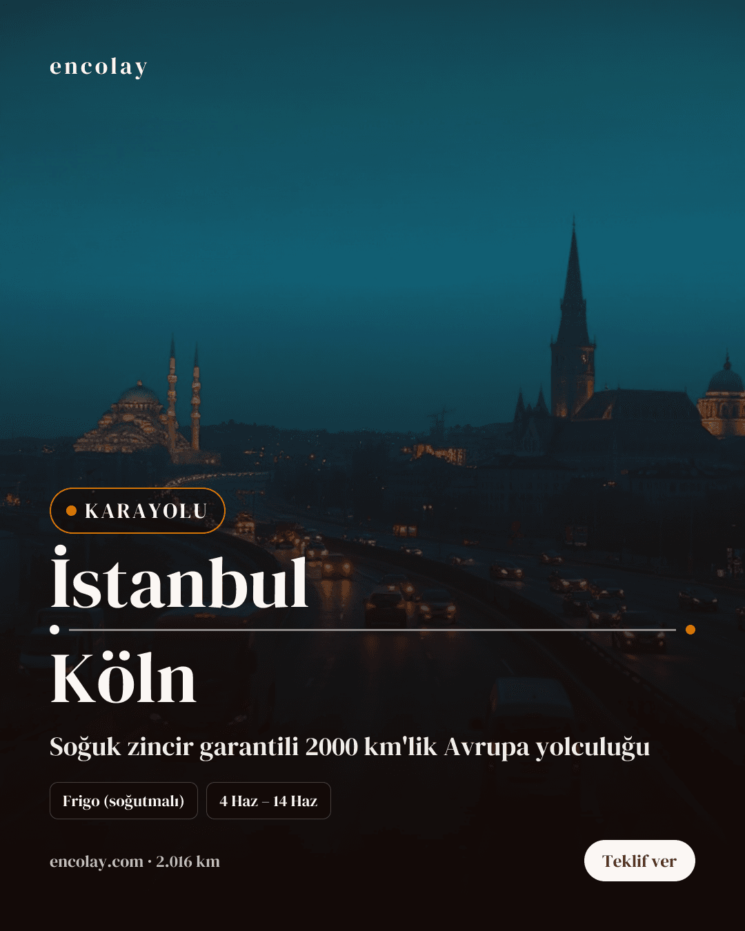 Boş araç: İstanbul → Köln · Tır (tenteli)