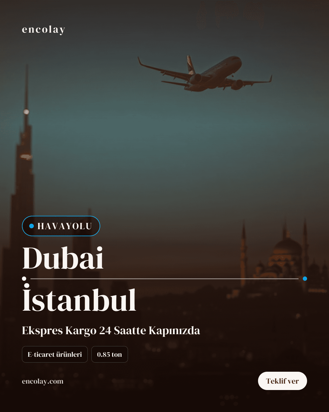 Dubai-İstanbul havayolu e-ticaret ürünleri taşıması