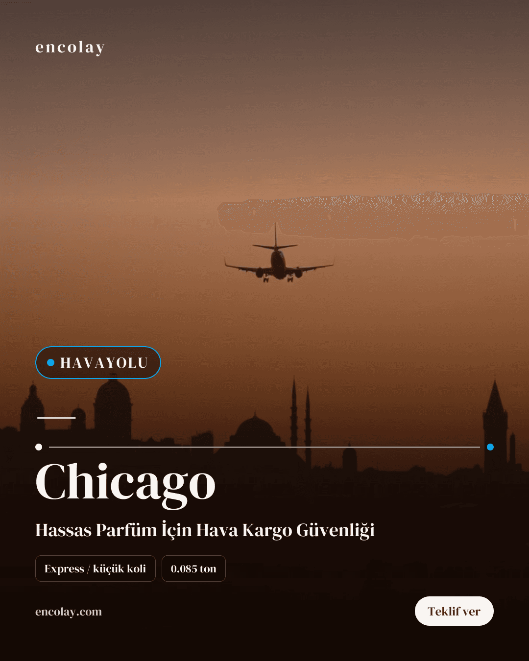 Türkiye-Chicago Havayolu Parfüm Taşıması (85 kg)