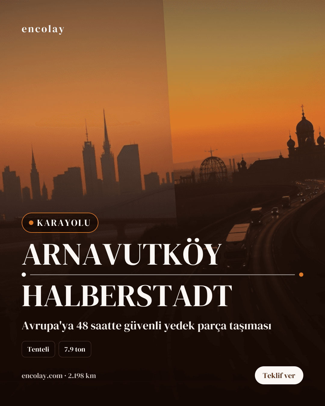 ARNAVUTKÖY → HALBERSTADT · 7.9 ton · Yedek Parça / Tır