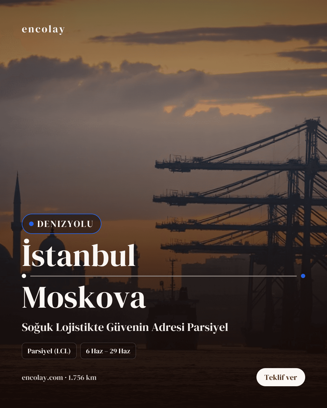 Boş araç: İstanbul → Moskova · Konteyner taşıyıcı