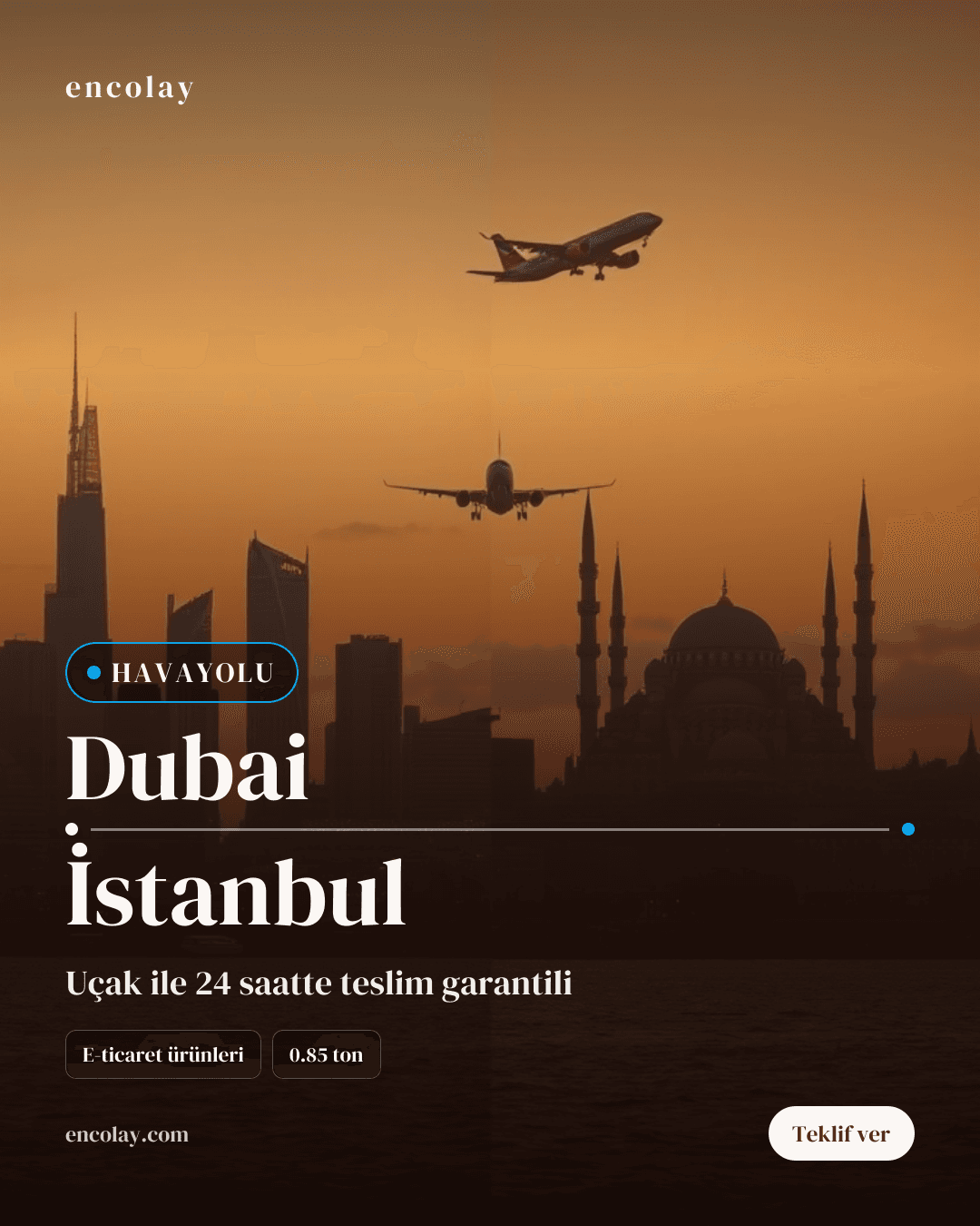 Dubai-İstanbul arası e-ticaret ürünleri havayolu taşıması