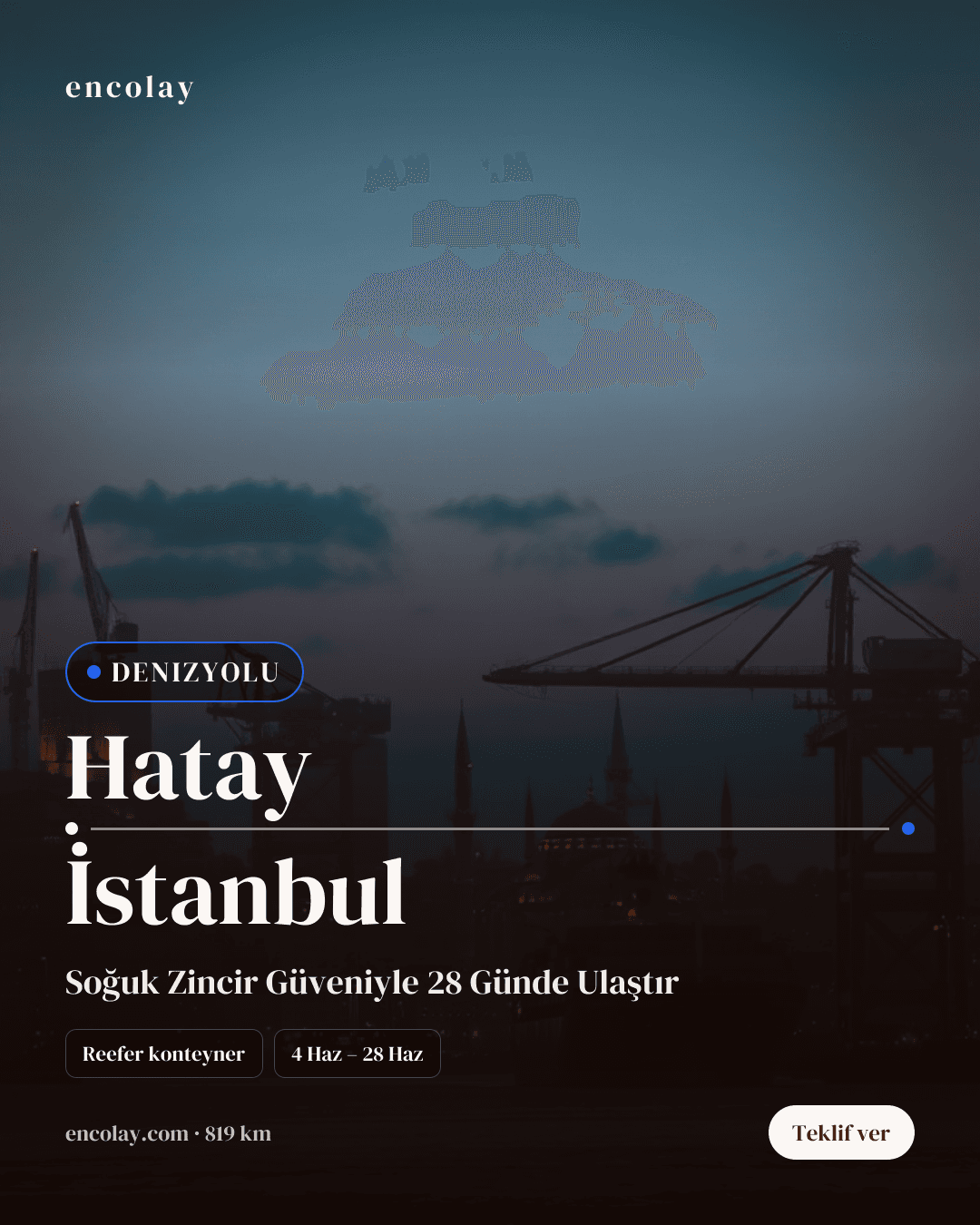 Boş araç: Hatay → İstanbul · Konteyner taşıyıcı