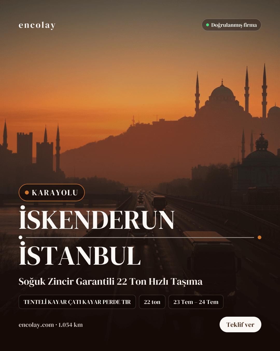 İSKENDERUN VEYA YAKIN CİVARINDAN YÜKLEME YAPABİLECEK KAYAR ÇATI KAYAR PERDELİ UY