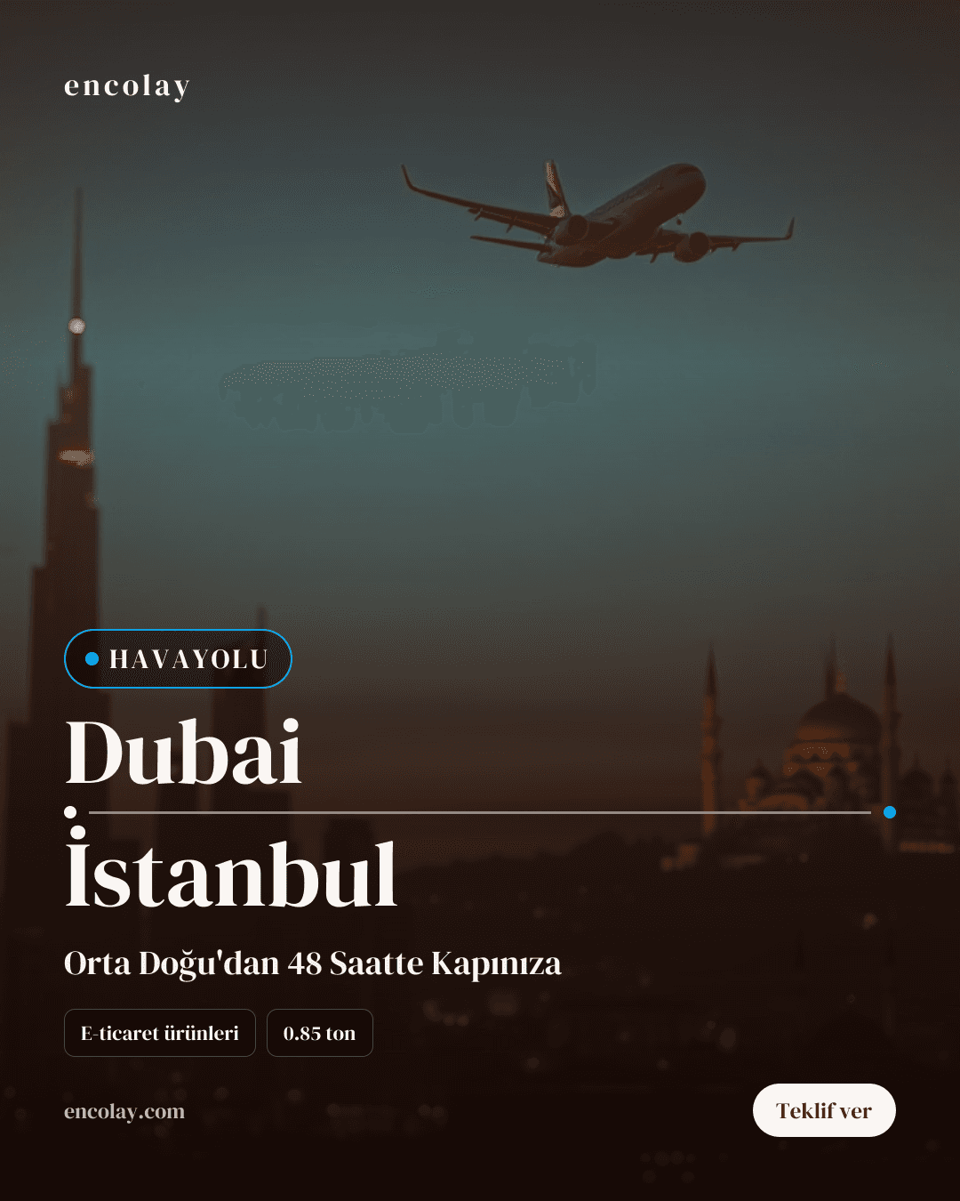 Dubai-İstanbul havayolu e-ticaret ürünleri taşıması