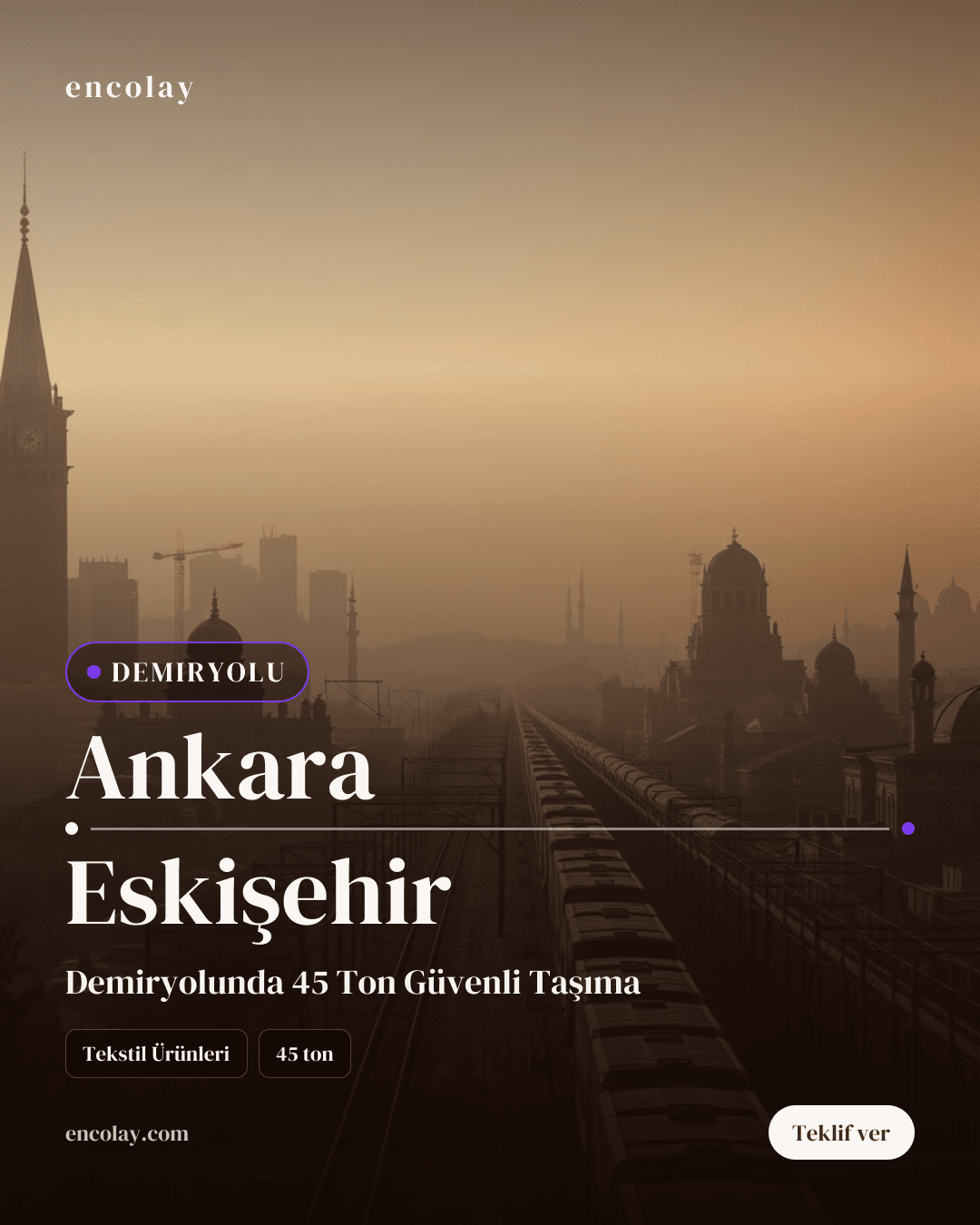 Ankara-Eskişehir arası 45 ton tekstil ürünleri demiryolu taşıması