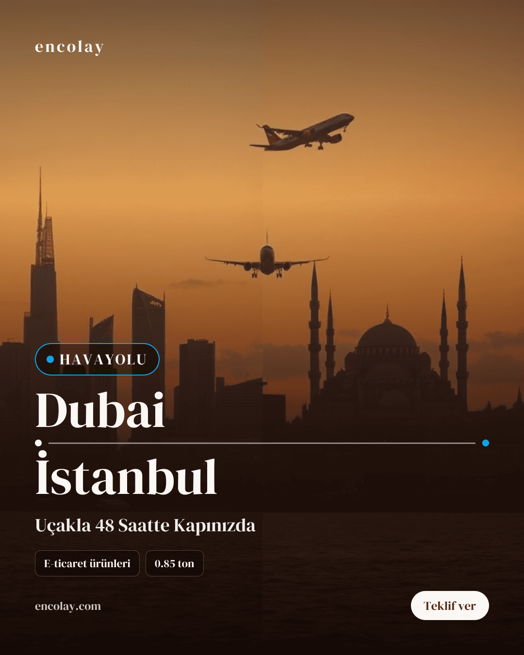 Dubai-İstanbul arası e-ticaret ürünleri havayolu taşıması