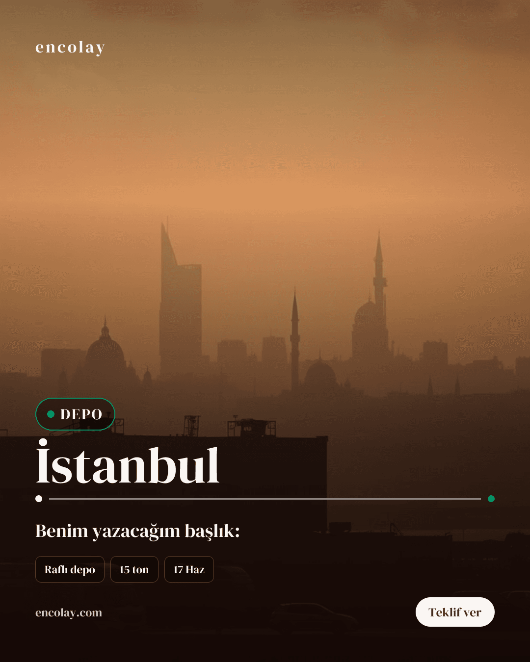 İstanbul-Dubai arası 15 ton e-ticaret ürünleri depo taşıması