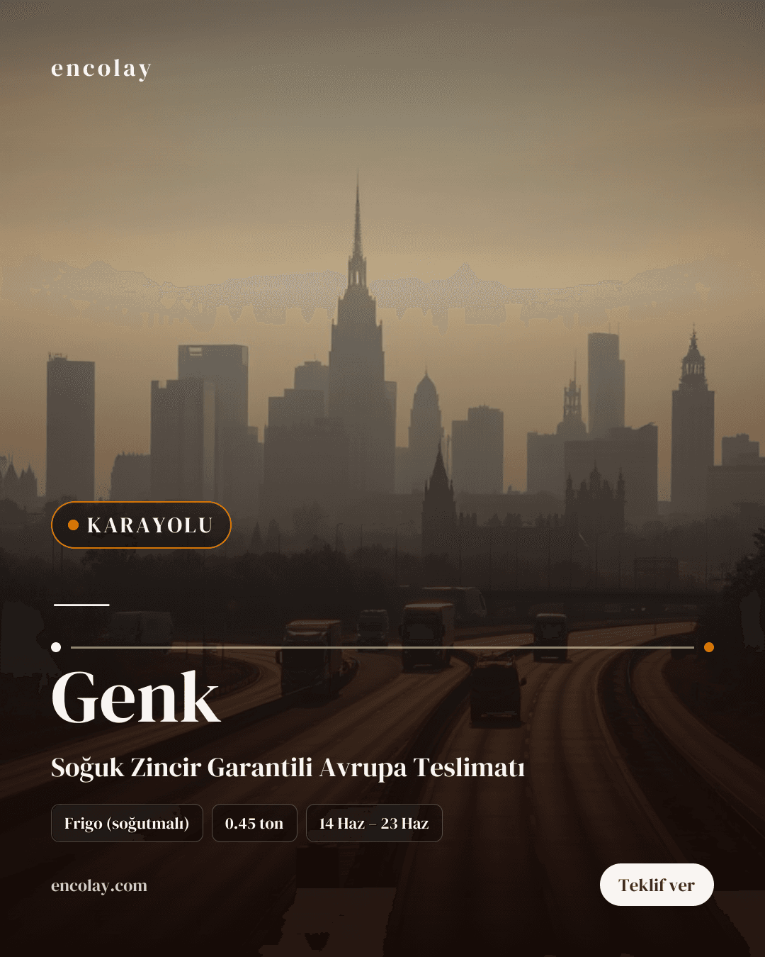Türkiye-Belçika Genk Arası 450 kg Paket Taşıma