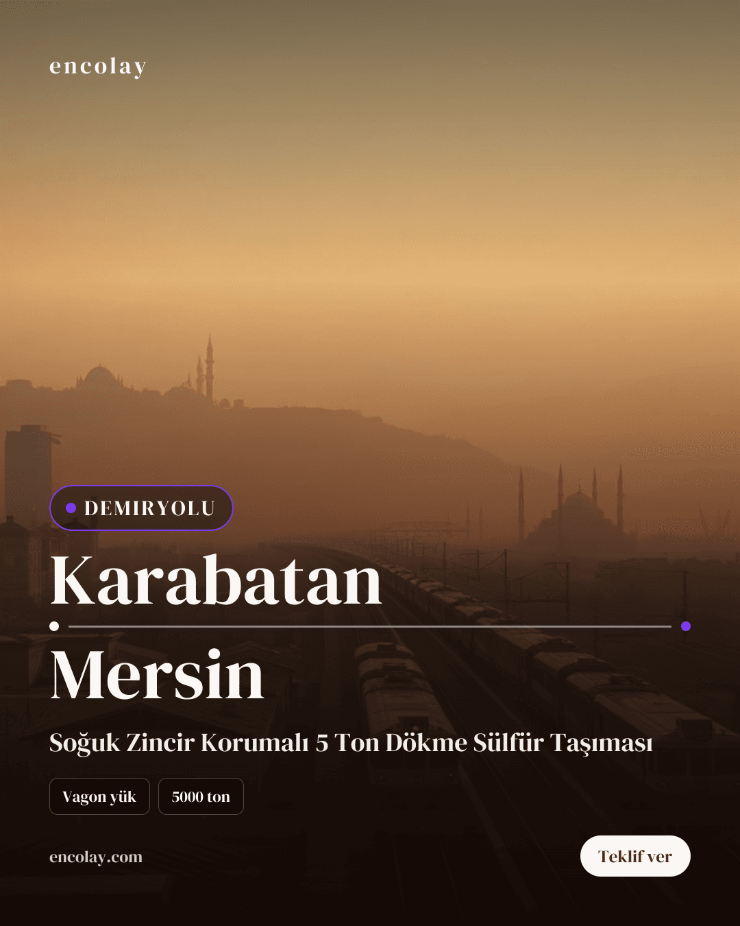 Karabatan → Mersin · 5000 ton Dökme Sülfür