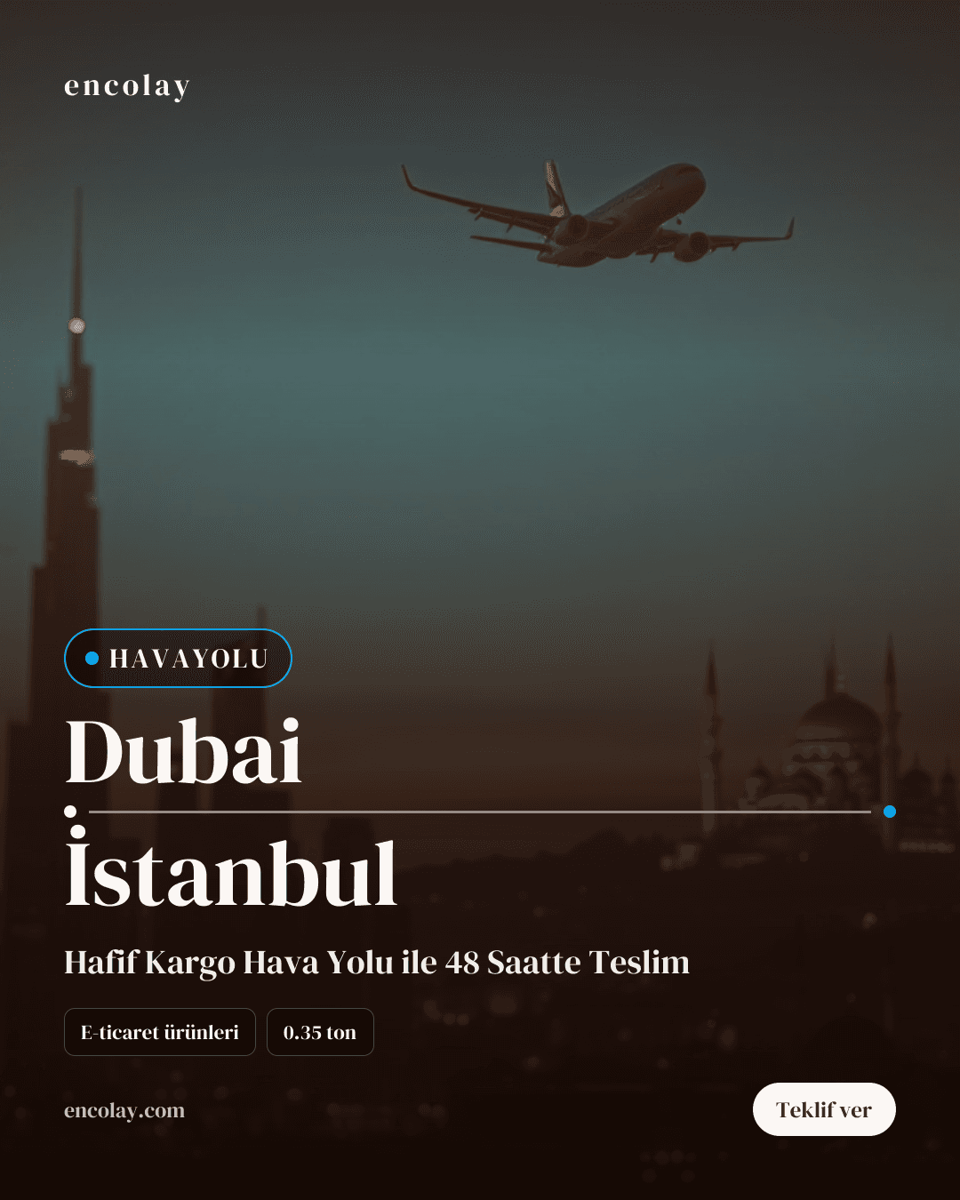 Dubai-İstanbul havayolu e-ticaret ürünleri taşıması