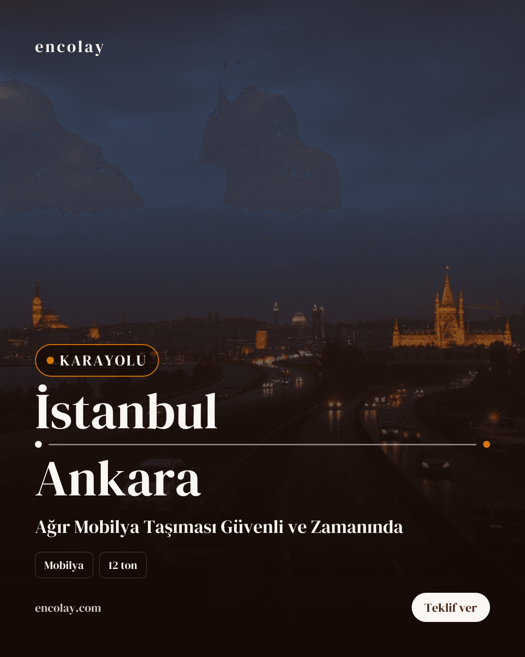 İstanbul-Ankara arası 12 ton mobilya karayolu taşıması