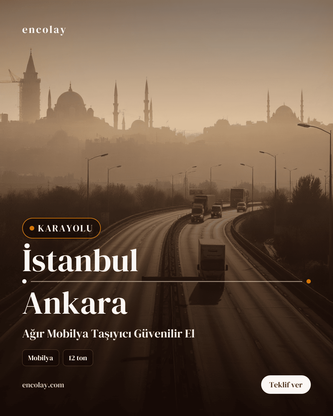 İstanbul-Ankara arası 12 ton mobilya karayolu taşıması