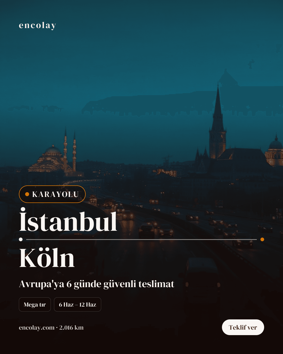 Boş araç: İstanbul → Köln · Tır (tenteli)