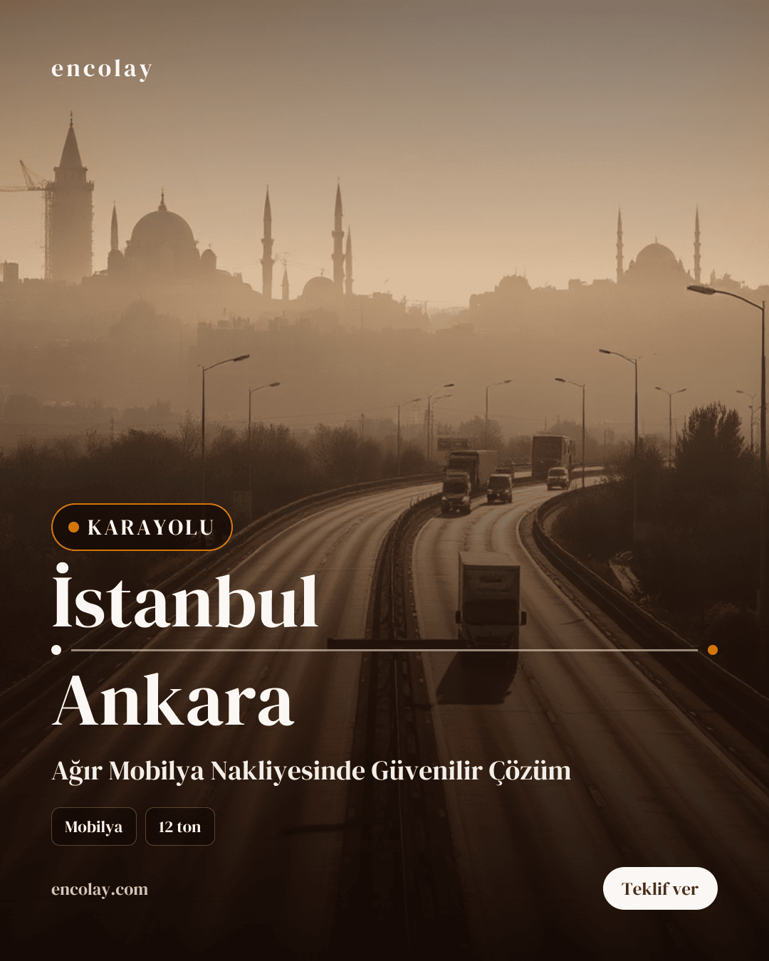 İstanbul-Ankara arası 12 ton mobilya karayolu taşıması