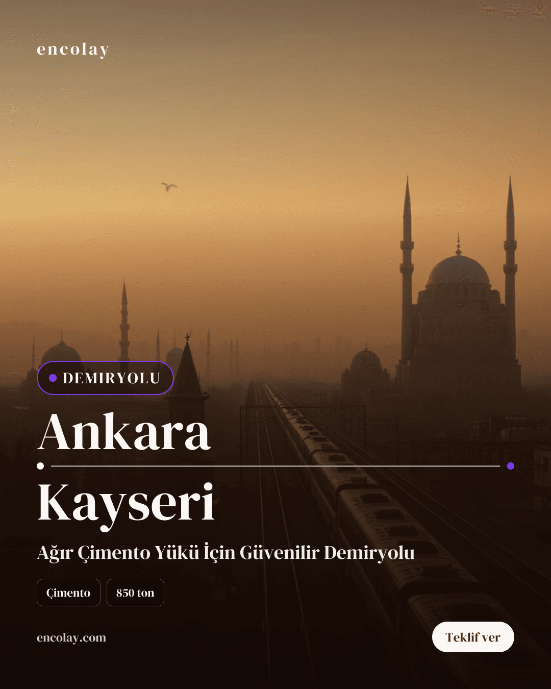 Ankara-Kayseri arası 850 ton çimento demiryolu taşıması