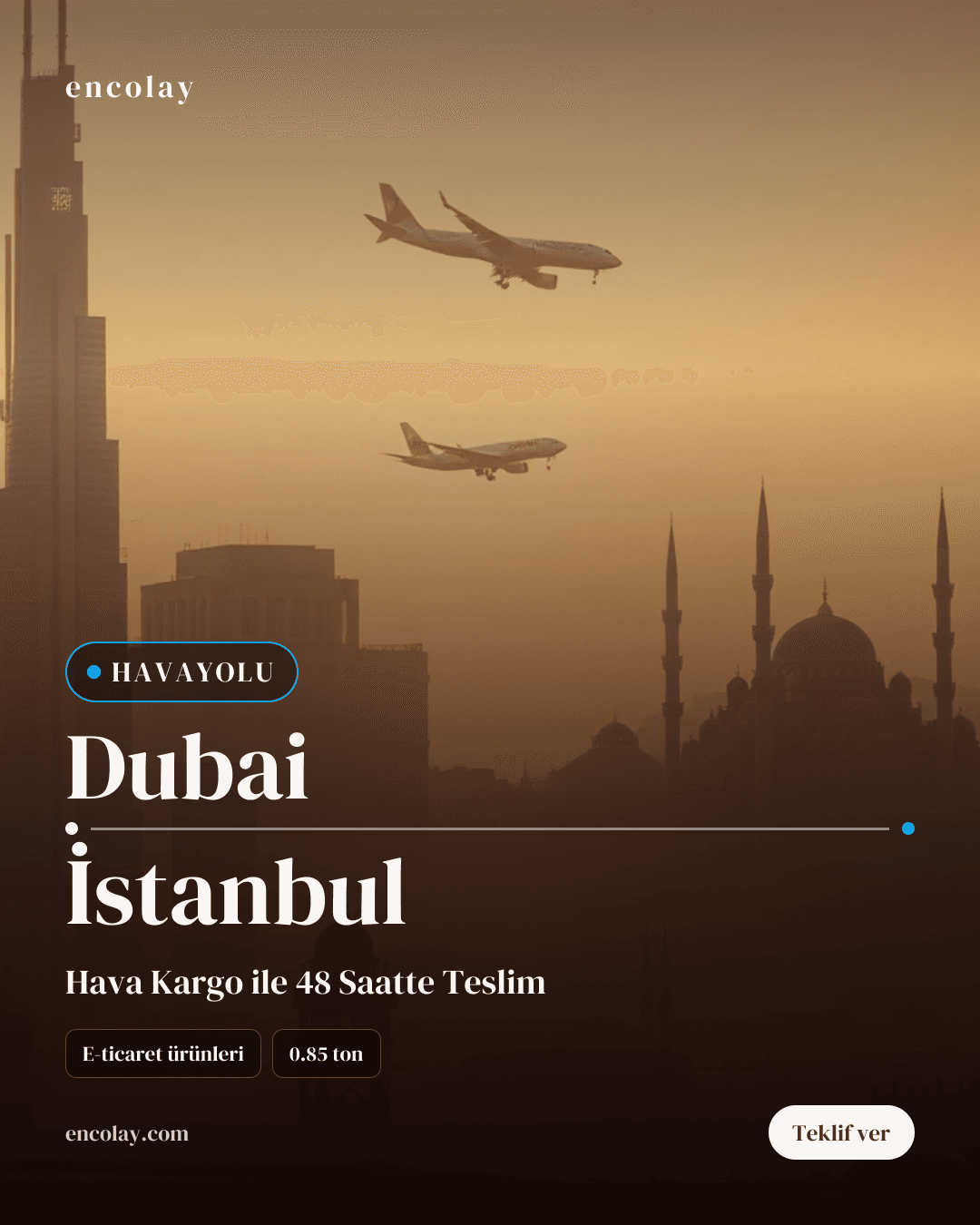 Dubai-İstanbul arası elektronik cihaz havayolu taşıması