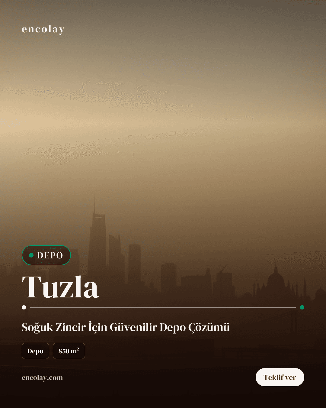 Tuzla soğuk hava deposu · 850 m²