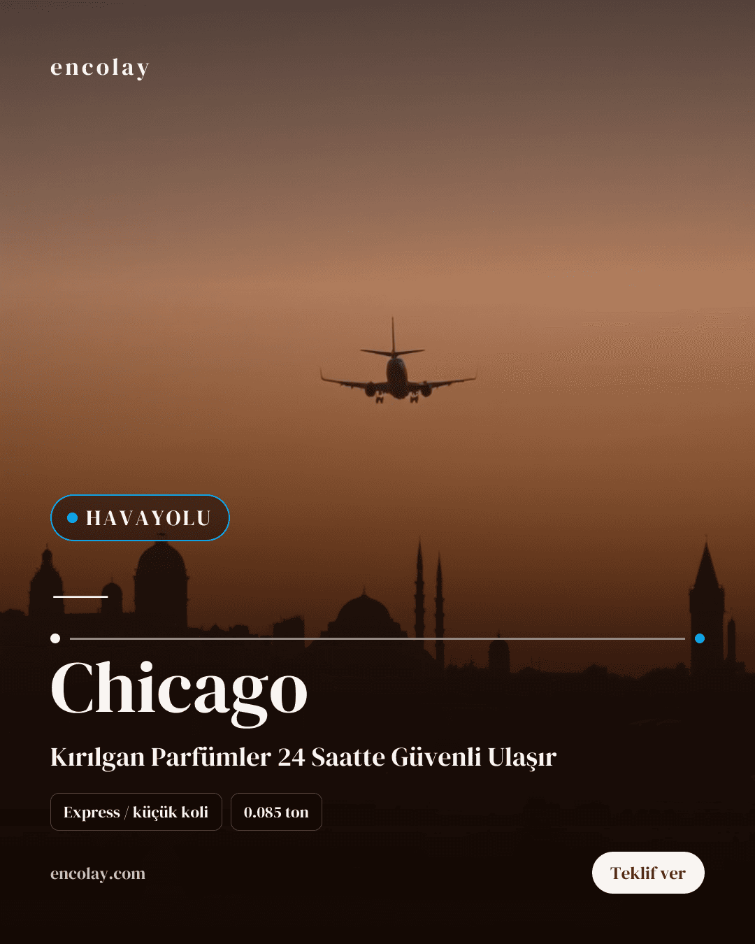Türkiye-Chicago Havayolu Parfüm Taşıması (85 kg)