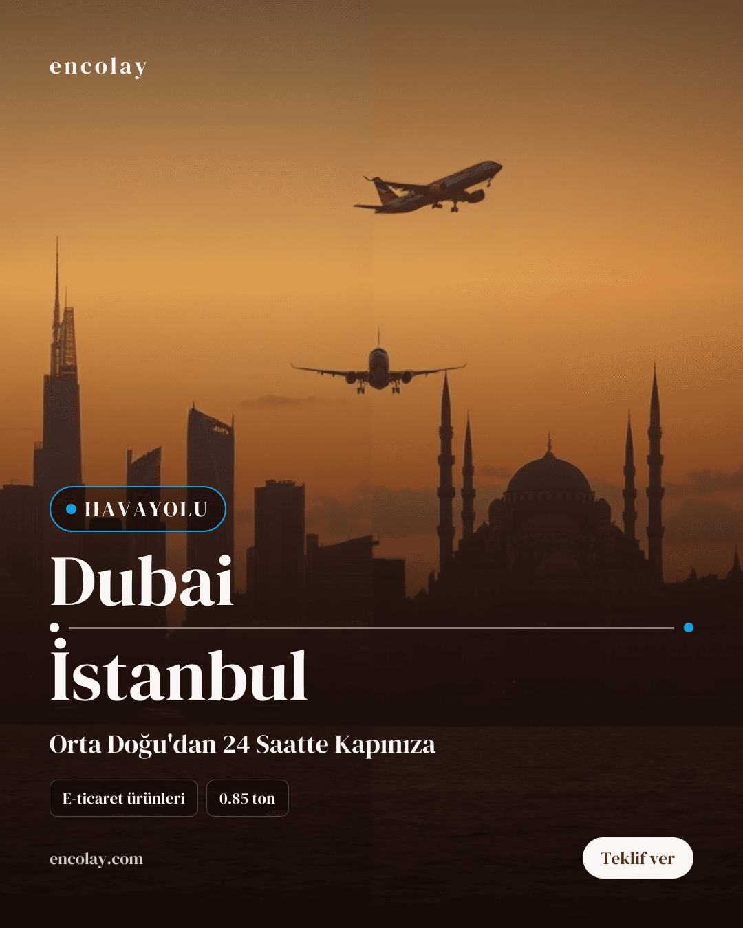 Dubai-İstanbul havayolu elektronik ürün taşıması