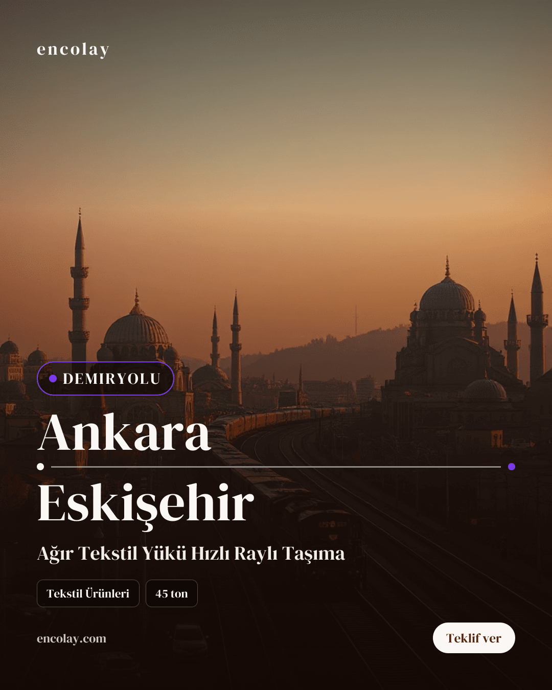 Ankara-Eskişehir arası 45 ton tekstil ürünleri demiryolu taşıması