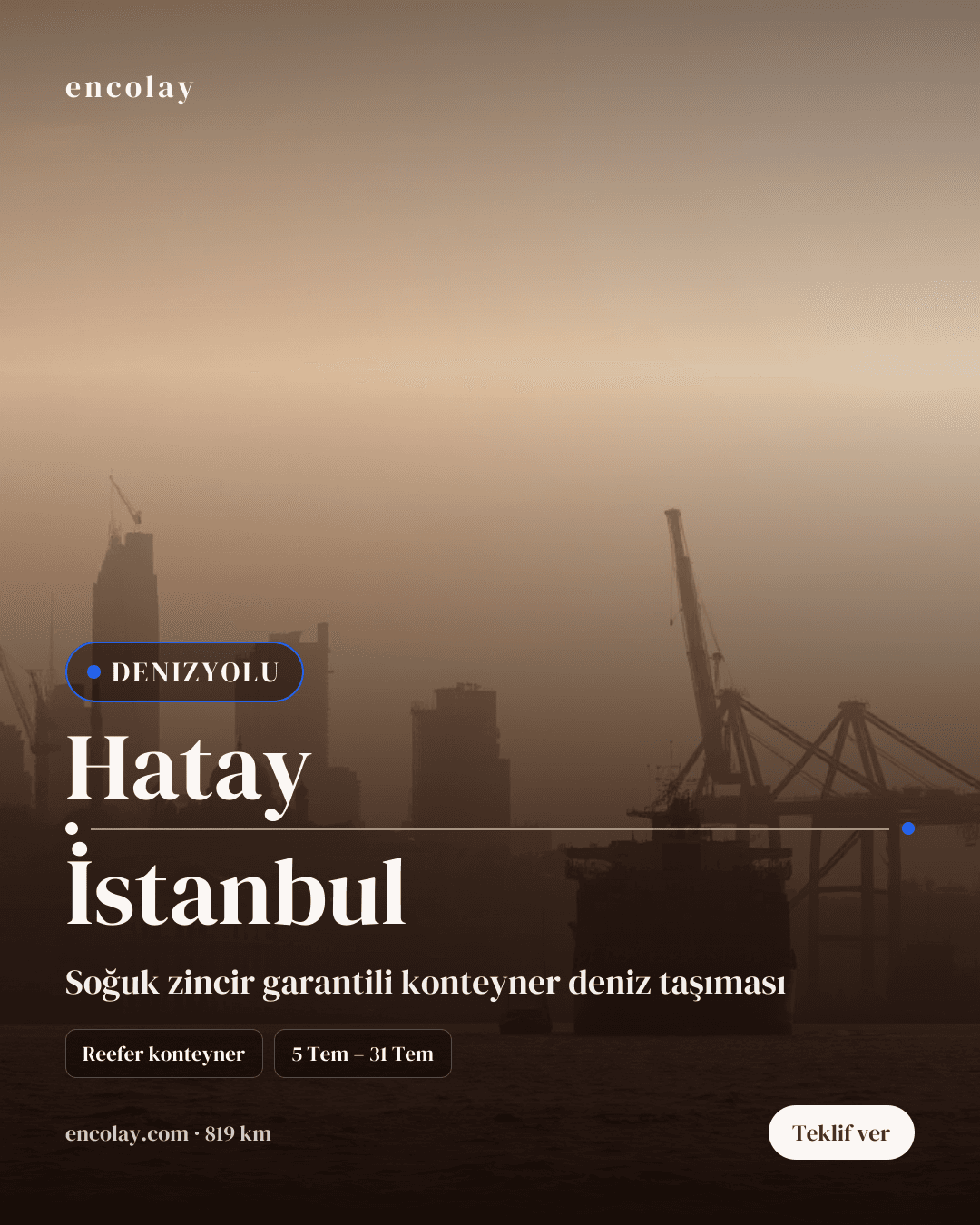 Boş araç: Hatay → İstanbul · Konteyner taşıyıcı