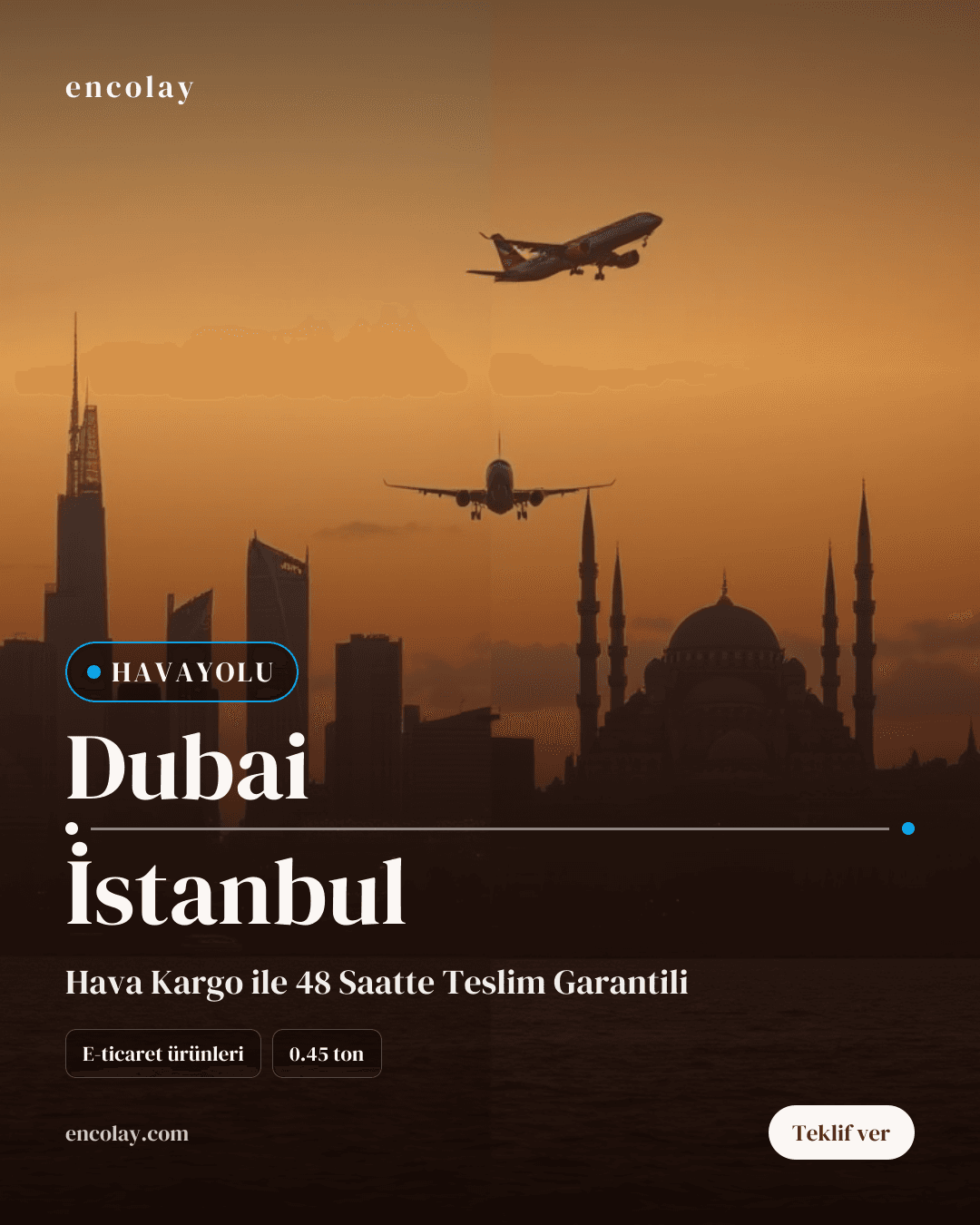 Dubai-İstanbul arası e-ticaret ürünleri havayolu taşıması