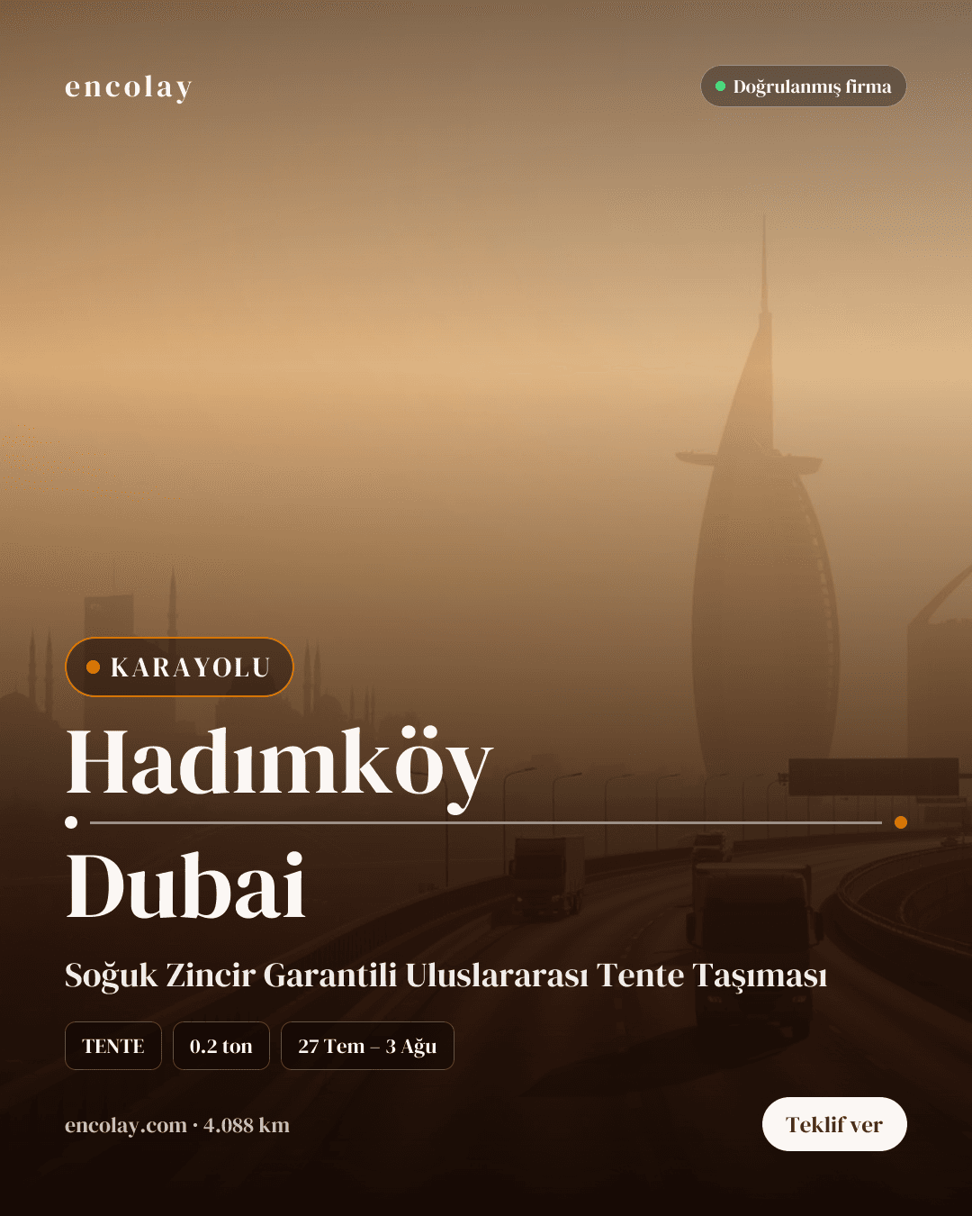 Hadımköy yükleme,
Teslim adresi:PO Box. 94315 Dubai Silicon Oasis, Dubai-UAE.